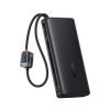 Powerbank 25000mAh 145W ar displeju un iebūvētiem USB-C kabeļiem - melns