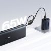 Powerbank 25000mAh 145W ar displeju un iebūvētiem USB-C kabeļiem - melns