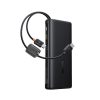 Powerbank 25000mAh 145W ar displeju un iebūvētiem USB-C kabeļiem - melns
