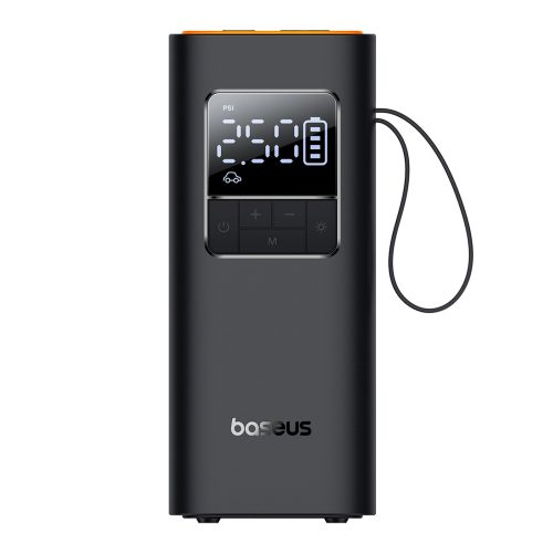 Ar akumulatoru darbināms kompresors, riepu pumpis ar displeju, 50 W, 4000 mAh - melns