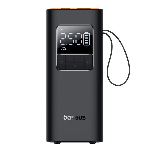 Ar akumulatoru darbināms kompresors, riepu pumpis ar displeju, 50 W, 4000 mAh - melns