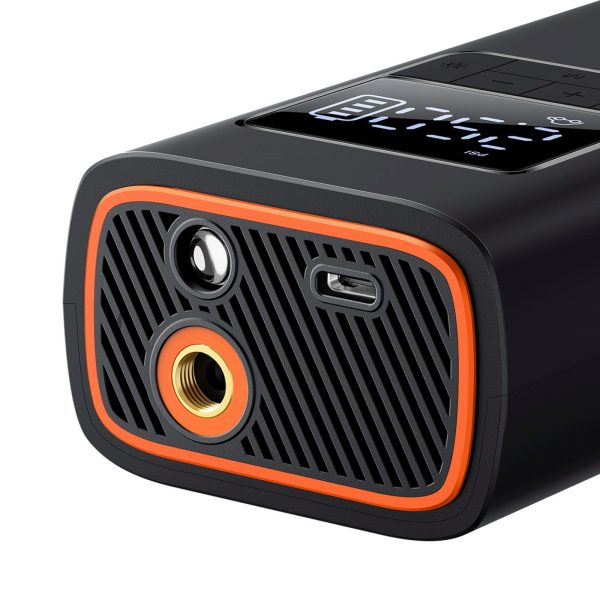 Ar akumulatoru darbināms kompresors, riepu pumpis ar displeju, 50 W, 4000 mAh - melns