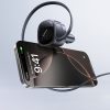 USB-A USB-C automašīnas lādētājs ar ievelkamu USB-C kabeli 60W - melns