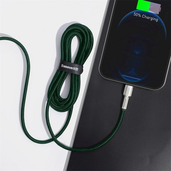 1033464-10-kabel-przewod-usb-c-iphone-lightning-zielony-baseus-hurtownia-dropshipping.jpg Cafule PD 20W 2m USB-C uz iPhone Lightning kabelis ar metāla uzgaļiem - zaļš