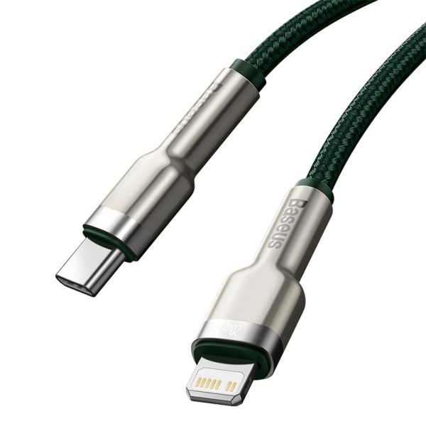 1033464-4-kabel-przewod-usb-c-iphone-lightning-zielony-baseus-hurtownia-dropshipping.jpg Cafule PD 20W 2m USB-C uz iPhone Lightning kabelis ar metāla uzgaļiem - zaļš