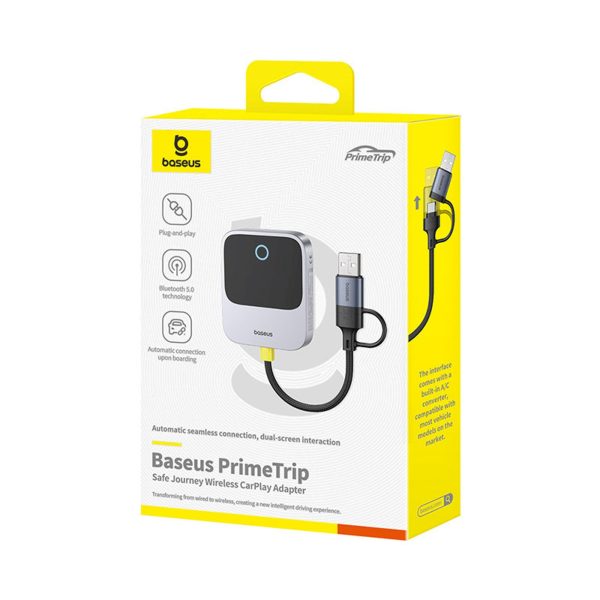 Bezvadu adapteris Apple CarPlay Bluetooth — pelēks