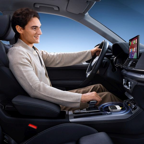 Bezvadu adapteris Apple CarPlay Bluetooth — pelēks