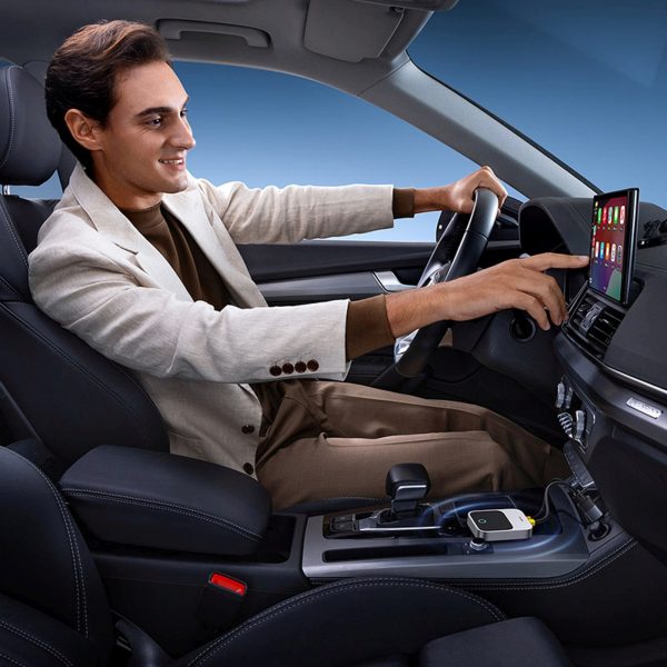 Bezvadu adapteris Apple CarPlay Bluetooth — pelēks