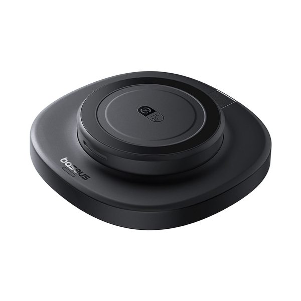 Salokāms 15 W induktīvais lādētājs ar 20 W sienas lādētāju un USB-C kabeli - melns