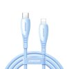 USB-C kabelis - iPhone Lightning Vibrant Series 30W 1.2m - Zils