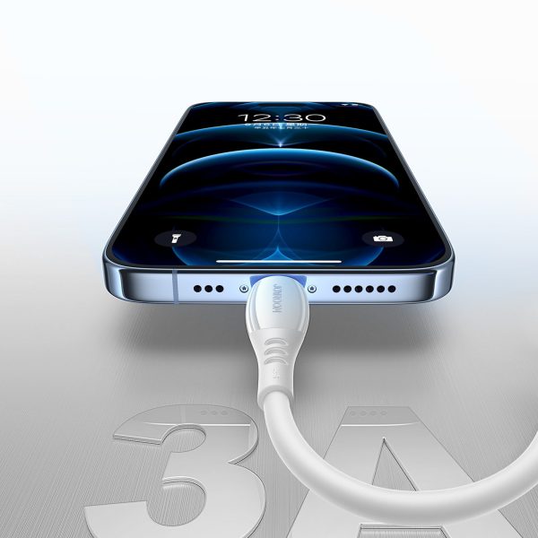 USB-A kabelis - iPhone Lightning Vibrant Series 3A 1.2m - Balts