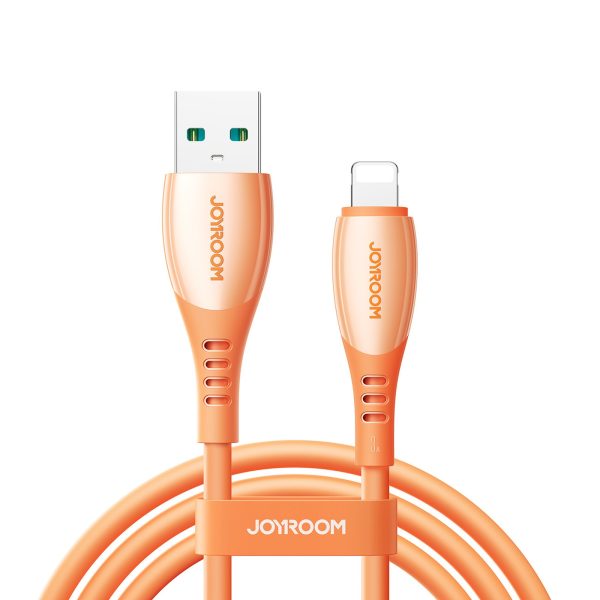 USB-A kabelis - iPhone Lightning Vibrant Series 3A 1.2m - Oranžs