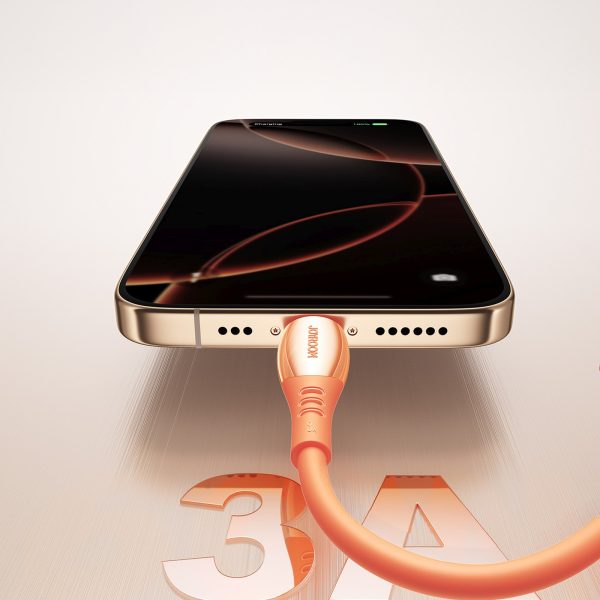 USB-A kabelis - iPhone Lightning Vibrant Series 3A 1.2m - Oranžs