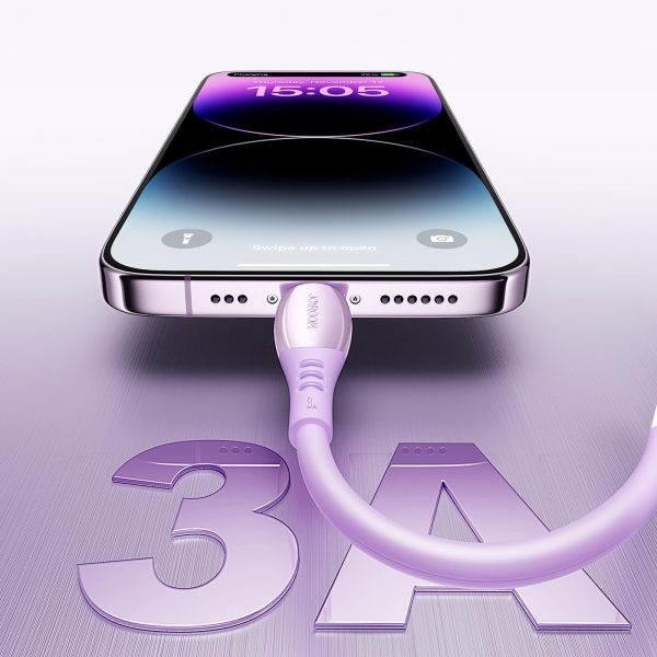 USB-A kabelis - iPhone Lightning Vibrant Series 3A 1.2m - Violets