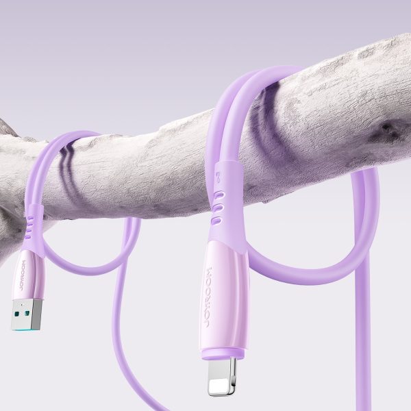 USB-A kabelis - iPhone Lightning Vibrant Series 3A 1.2m - Violets