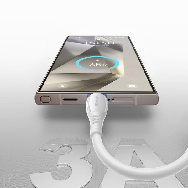 Vibrant Series 3A USB-A - USB-C kabelis 1.2m - balts