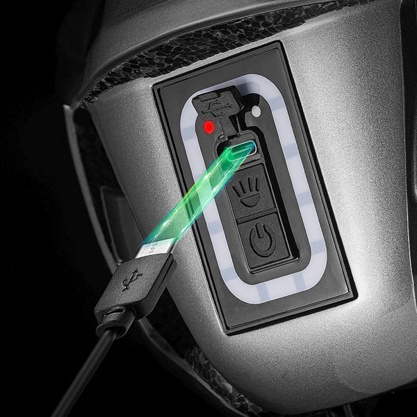 Velosipēda ķivere ar integrētu daudzvirzienu apgaismojumu USB-C 57-61 cm - melna