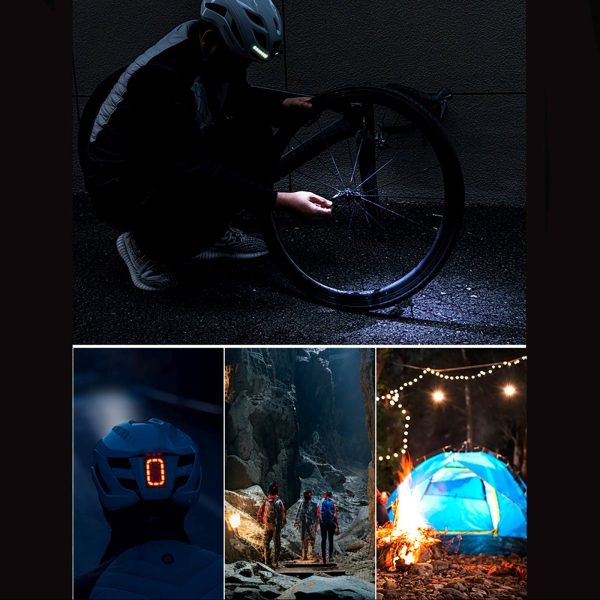 Velosipēda ķivere ar integrētu daudzvirzienu apgaismojumu USB-C 57-61 cm - melna