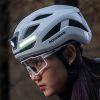 Velosipēda ķivere ar integrētu daudzvirzienu apgaismojumu USB-C 57-61 cm - balta