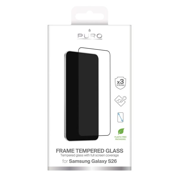 Rūdīts stikls Samsung Galaxy S26 Frame tālrunim - ar melnu rāmi
