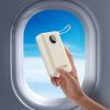 K14+ 20000mAh 22.5W USB-C USB-A Power Bank ar iebūvētiem iPhone Lightning USB-C kabeļiem - balts