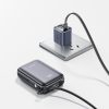 Powerbank 20000mAh 22.5W USB-C ar dubultu kabeli - melns