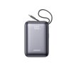 Powerbank 20000mAh 22.5W USB-C ar dubultu kabeli - melns