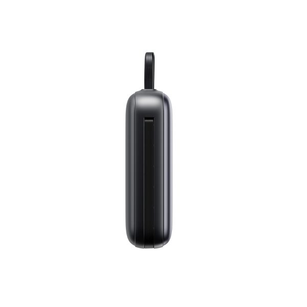 Powerbank 20000mAh 22.5W USB-C ar dubultu kabeli - melns