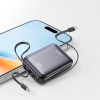 Powerbank 20000mAh 22.5W USB-C ar dubultu kabeli - melns