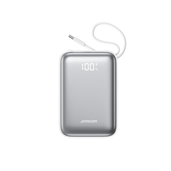 Powerbank 20000mAh 22.5W USB-C ar dubultu kabeli - balts