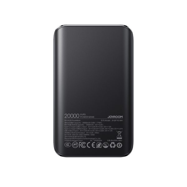 1033533-3-powerbank-20000mah-22-5w-usb-a-usb-c-czarny-joyroom-hurtownia-dropshipping.jpg Powerbank 20000mAh 22.5W USB-A USB-C ar displeju JR-QP192 Mini - melns