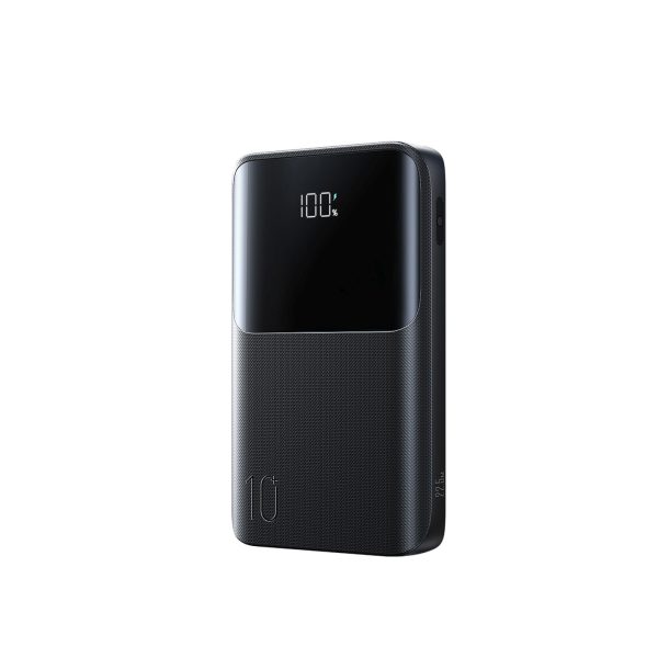 Powerbank 10000mAh 22.5W USB-A USB-C ar displeju JR-QP191 Mini - melns
