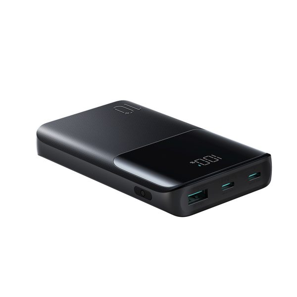 Powerbank 10000mAh 22.5W USB-A USB-C ar displeju JR-QP191 Mini - melns