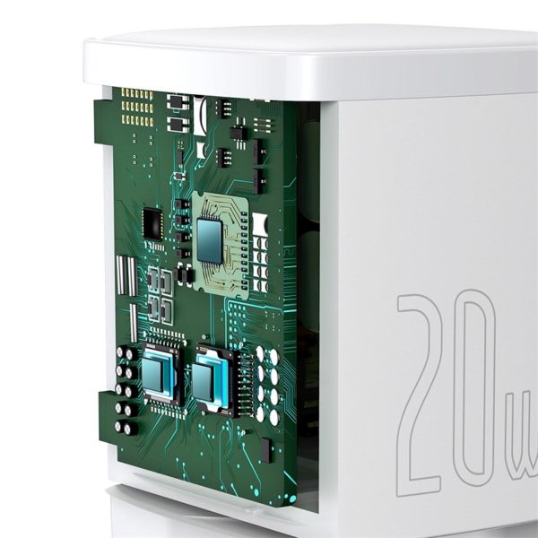 1033537-7-ladowarka-sieciowa-usb-c-pd-cube-20w-biala-baseus-hurtownia-dropshipping.jpg USB-C PD Cube 20W sienas lādētājs - balts
