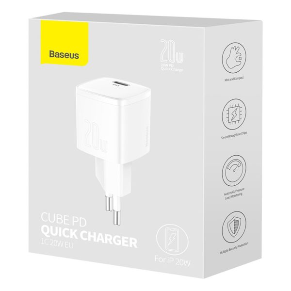 1033537-8-ladowarka-sieciowa-usb-c-pd-cube-20w-biala-baseus-hurtownia-dropshipping.jpg USB-C PD Cube 20W sienas lādētājs - balts