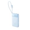 Powerbank 10000mAh 22.5W USB-A USB-C EnerFill FC11 ar displeju un kabeļiem - zils