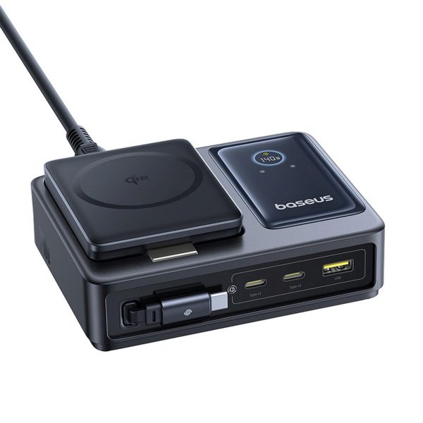 1033540-4-stacja-ladujaca-5w1-usb-a-uab-c-kabel-wyswietlacz-baseus-hurtownia-dropshipping.jpg 5-in-1 USB-A UAB-C uzlādes stacija ar displeju un ievelkamu kabeli 140W Qi2 - melna
