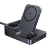 6-in-1 bezvadu uzlādes stacija USB-A USB-C 2x maiņstrāvas kontaktligzda 67W - melna