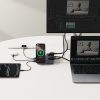 6-in-1 bezvadu uzlādes stacija USB-A USB-C 2x maiņstrāvas kontaktligzda 67W - melna