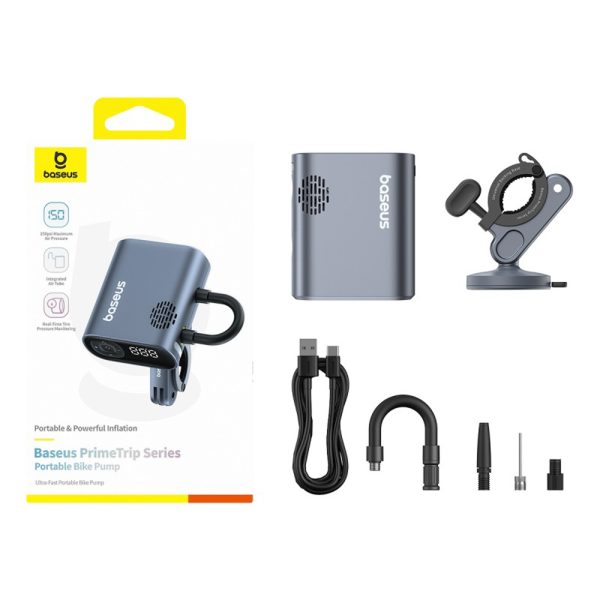 Elektriskais velosipēda pumpis ar displeju 1500mAh 150 psi 45W - melns