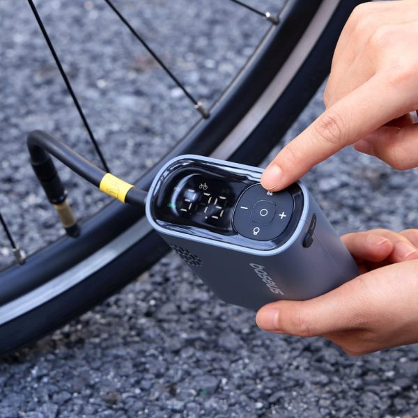 Elektriskais velosipēda pumpis ar displeju 1500mAh 150 psi 45W - melns