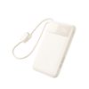 Powerbank 10000mAh 22.5W USB-A USB-C EnerFill FC11 ar displeju un kabeļiem - bēšs