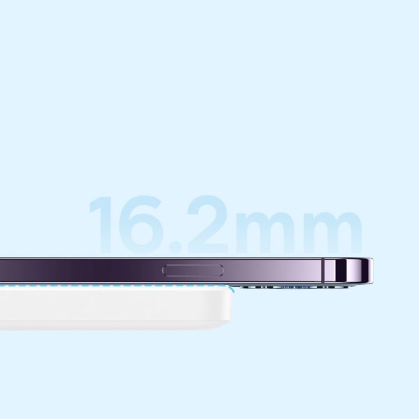 Airpow 6000mAh 20W magnētiskais Power Bank ar Baseus Simple USB-C kabeli - USB-C 30cm - balts