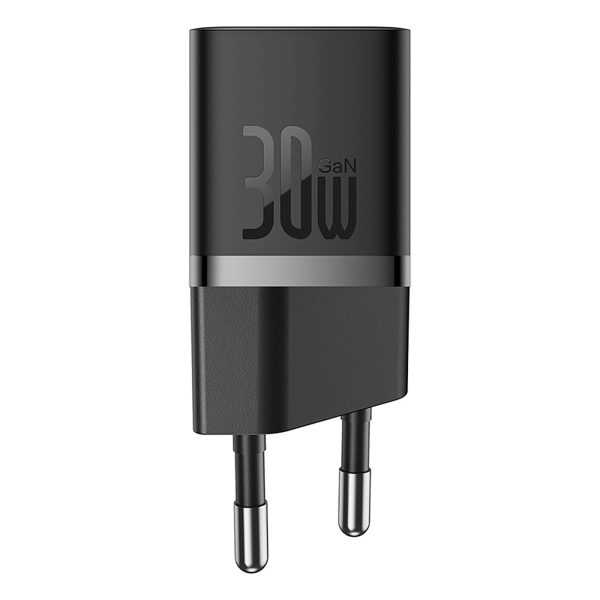 USB-C GaN5 30 W sienas lādētājs ar 100 W USB-C kabeli - melns