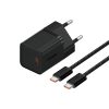 USB-C GaN5 30 W sienas lādētājs ar 100 W USB-C kabeli - melns