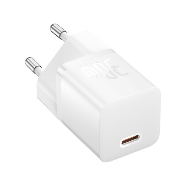1033550-1-ladowarka-sieciowa-usb-c-gan5-30w-kabel-usb-c-bial-baseus-hurtownia-dropshipping.jpg USB-C GaN5 30W sienas lādētājs ar 100W 1m USB-C kabeli - balts