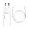 USB-C PD Cube 20W sienas lādētājs ar PD 20W 1m kabeli - balts