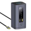 HUB 11in1 dokstacija USB-C USB-A HDMI RJ45 miniligzda 3,5 mm - pelēka