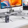 HUB 11in1 dokstacija USB-C USB-A HDMI RJ45 miniligzda 3,5 mm - pelēka