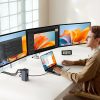 HUB 11in1 dokstacija USB-C USB-A HDMI RJ45 miniligzda 3,5 mm - pelēka
